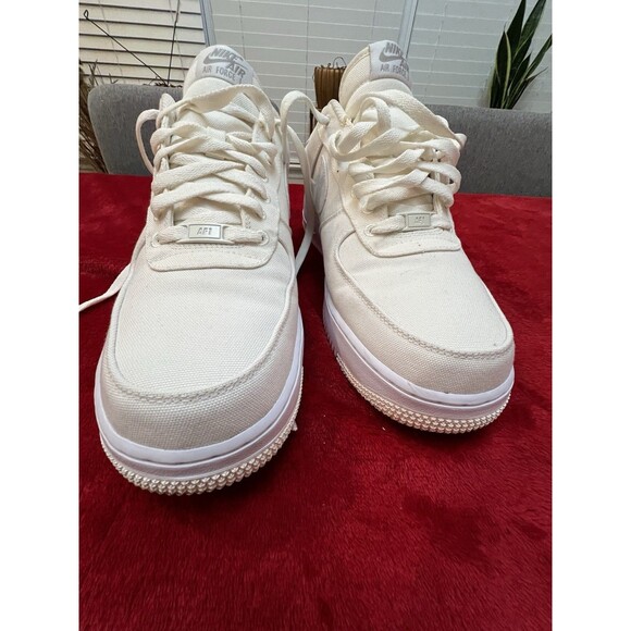 NIKE AIR FORCE 1 07 Off White Canvas Size 12.5 - Picture 15 of 16